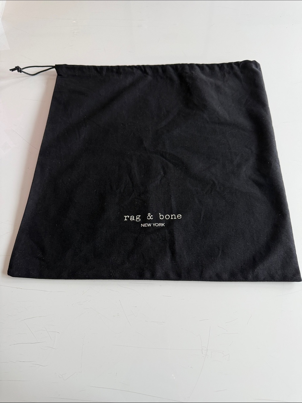 rag & bone Black Drawstring Dust Pouch with Logo